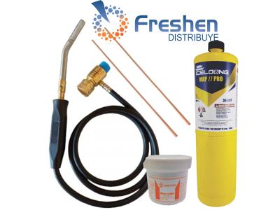 Kit Pico Soldador con manguera + fundente + 2 varillas + lata Map