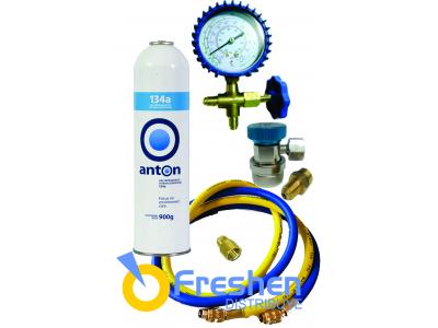 Kit de Carga Aire Acondiconado Automotor R-134+Acoples+ manifold