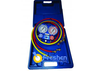 Manifold VALUE R-22 R-134 R-404 R-407 con maletín Mangueras 120 cm VMG-2-R22