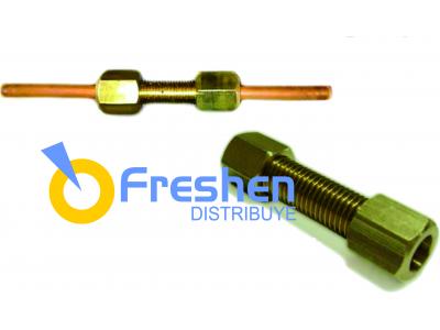 Conector de Bronce para caño de cobre 1/4 x 1/4