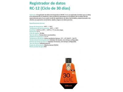 Registro de Temperatura Data Logger RC-12  30 DIAS