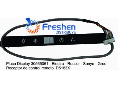 Placa Display Con receptor de control remoto 30565061 Electra - Gree - Recco - Sanyo