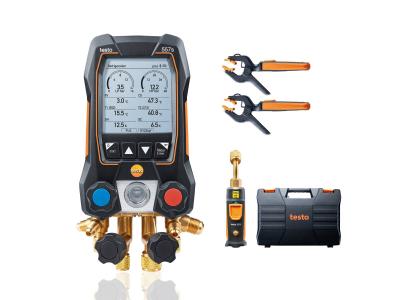 Manifold testo 557s Smart vacuum Kit  -  Manifold Digital con sondas de temperatura inalámbricas, maletín y Sensor de vacio 552i