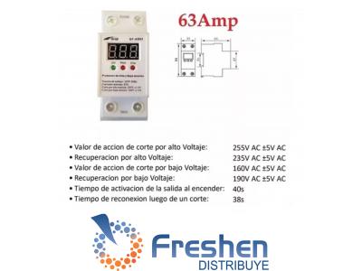 Protector De Tensión GF-AB63 Con Voltimetro 63A Max,