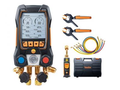 Manifold testo 570s Smart Kit 3 - Manifold Digital con sondas de temperatura inalámbricas, maletín, Sensor de vacio 552i + Mangueras