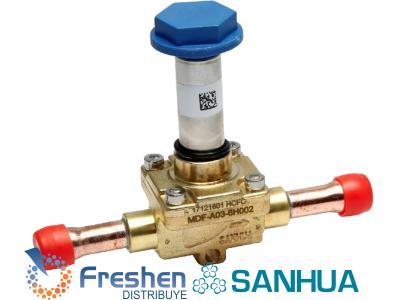 Válvula Solenoide SANHUA 1 1/8 Soldar Sin bobina MDF20