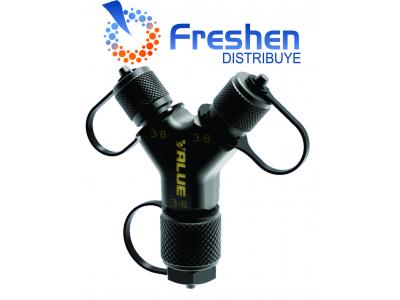Adaptador Conector Y  Value  2 x 3/8 FM + 1 x 3/8 FM Mod VRF1028
