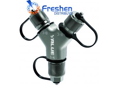 Adaptador Conector Y  Value  2 x 3/8 FM + 1 x 1/4 FM Mod VRF1029