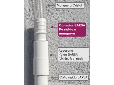 ACCESORIO CONECTOR  CAÑO RIGIDO SARSA A MANGUERA CRISTAL    CBM-18