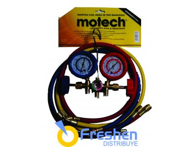 Manifold MOTECH para R-410 cuerpo de bronce y visor